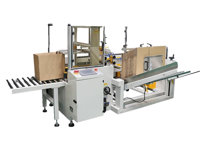 Máquina selladora y flejadora de cajas de cartón farmacéuticas